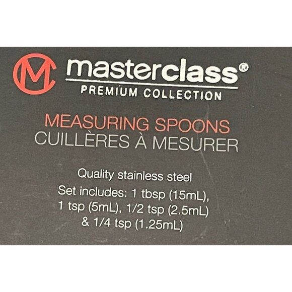 Master Class Measuring Spoon Set Black with White Specs NEW WITH TAGS! - Picture 2 of 3